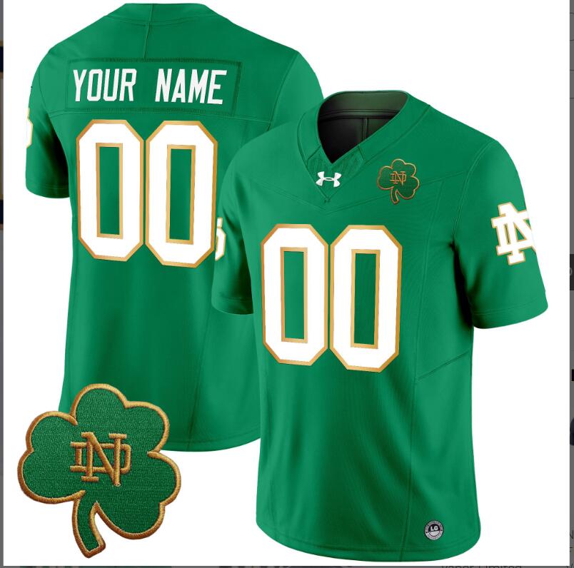 Youth Notre Dame Fighting Irish 2024 Vapor Limited green Custom Nike NCAA Jersey